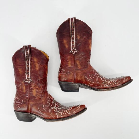 Old Gringo Cognac Milagros Cross Crystal Embellished Western Cowgirl Boot size 8 - Picture 3 of 10